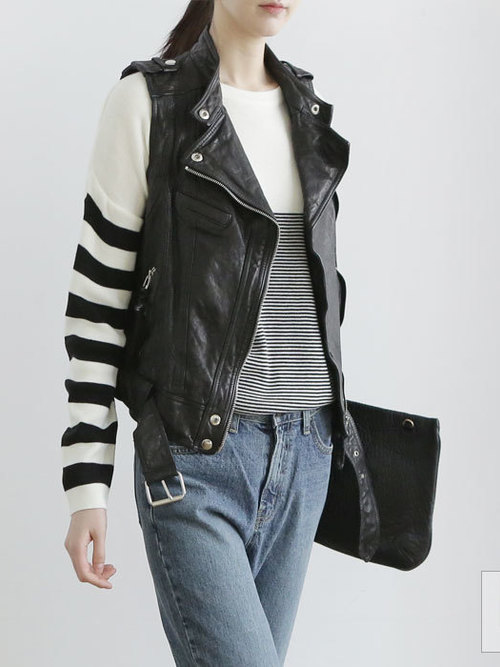 レザーベストのおすすめレディースコーデ19選 きれいめ女子のおしゃれな着こなし術 Lamire ラミレ