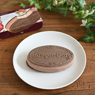 ハーゲンダッツクリスピーサンドのヘーゼルナッツプラリネを開封後正面から