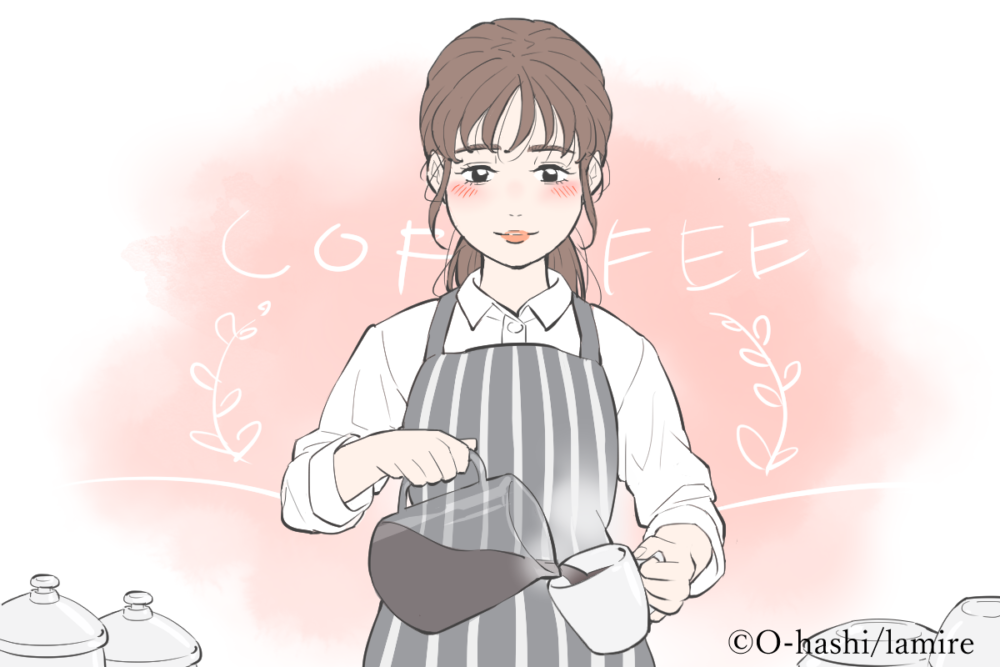 カフェ店員の女性