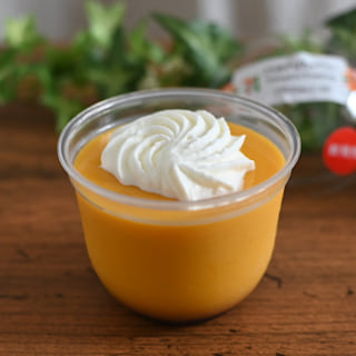 セブンイレブンのとろ生かぼちゃプリンの開封後正面から