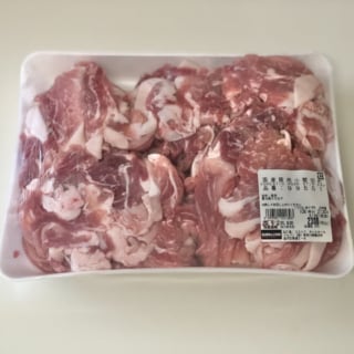 コストコの国産豚肉小間切れパッケージ