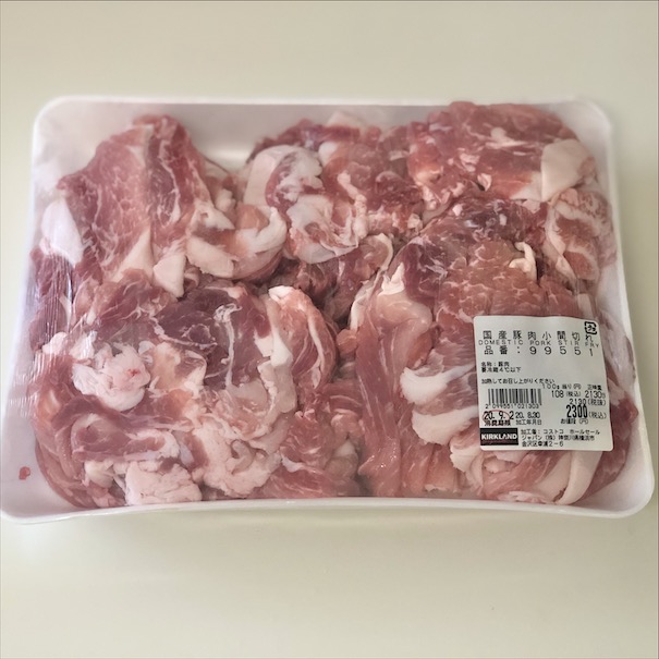 コストコ「国産豚肉小間切れ」パッケージ画像