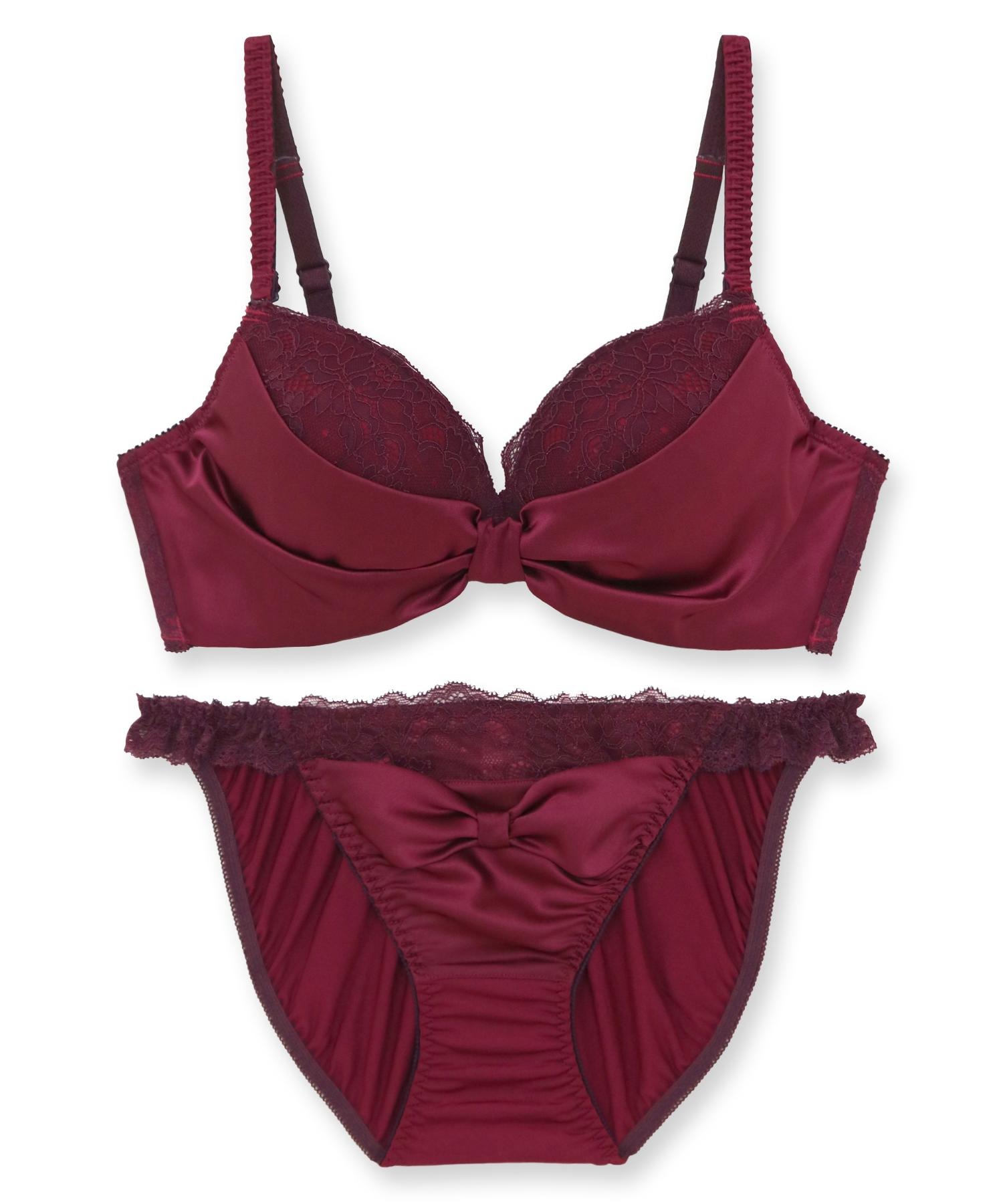 NewRibbonBraふわ盛（サテン）ブラ＆ショーツセット
