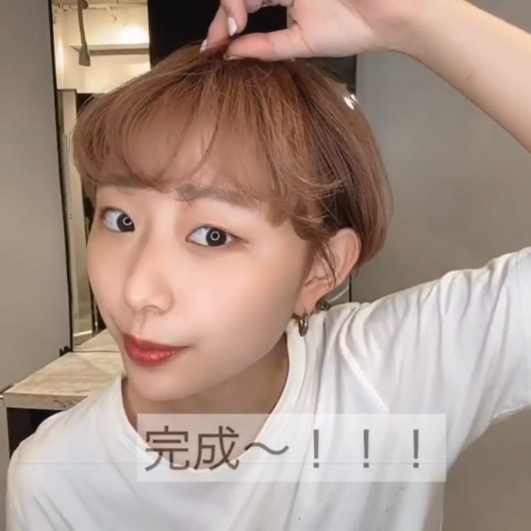 コテでパーマ風前髪