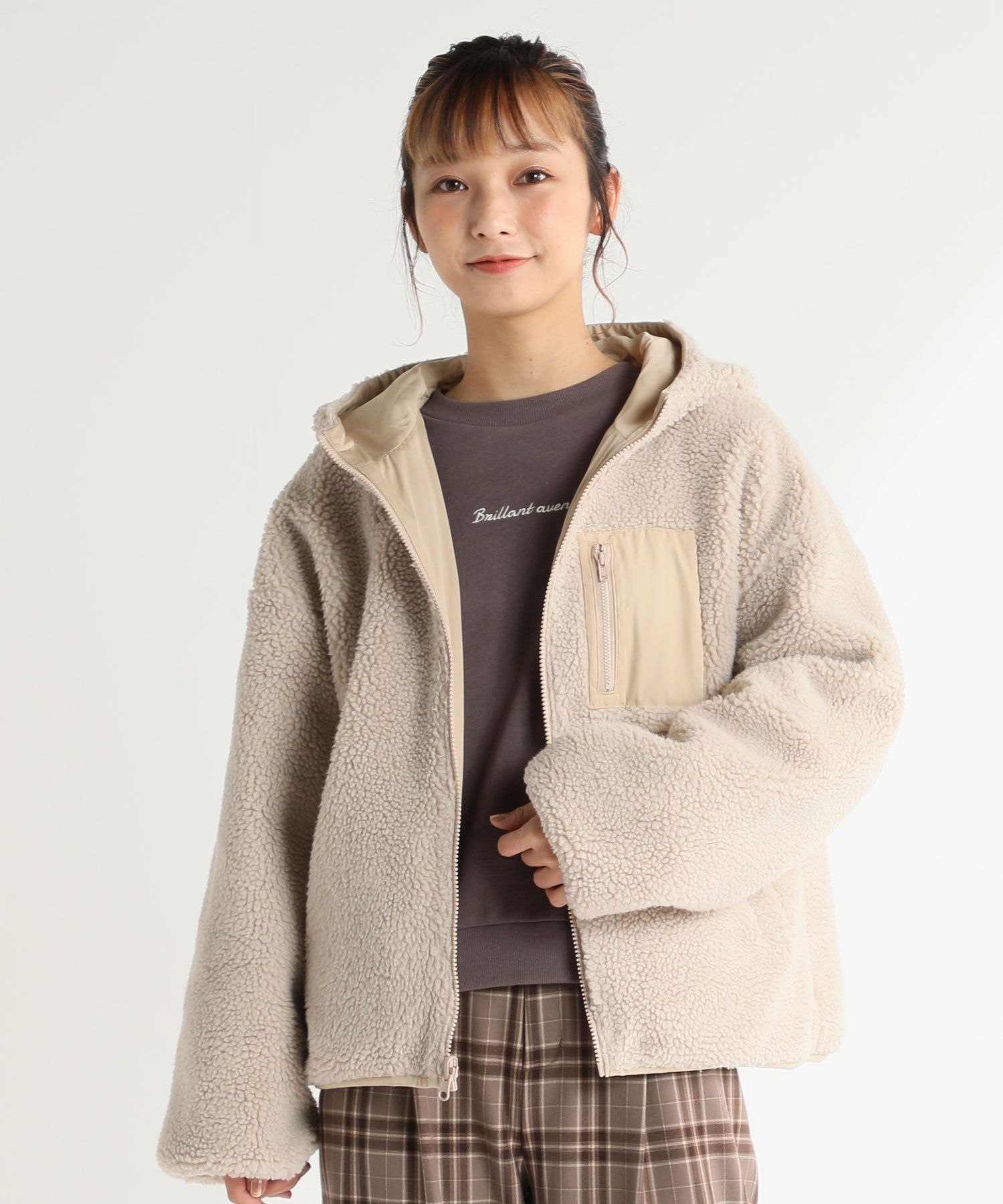 配色リバーシブルブルゾン