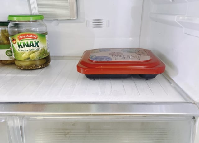 冷蔵庫に入ったお弁当の写真
