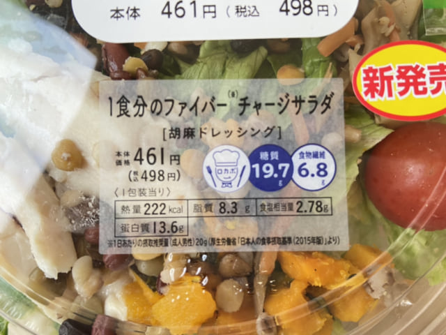 ファイバーチャージサラダの栄養価