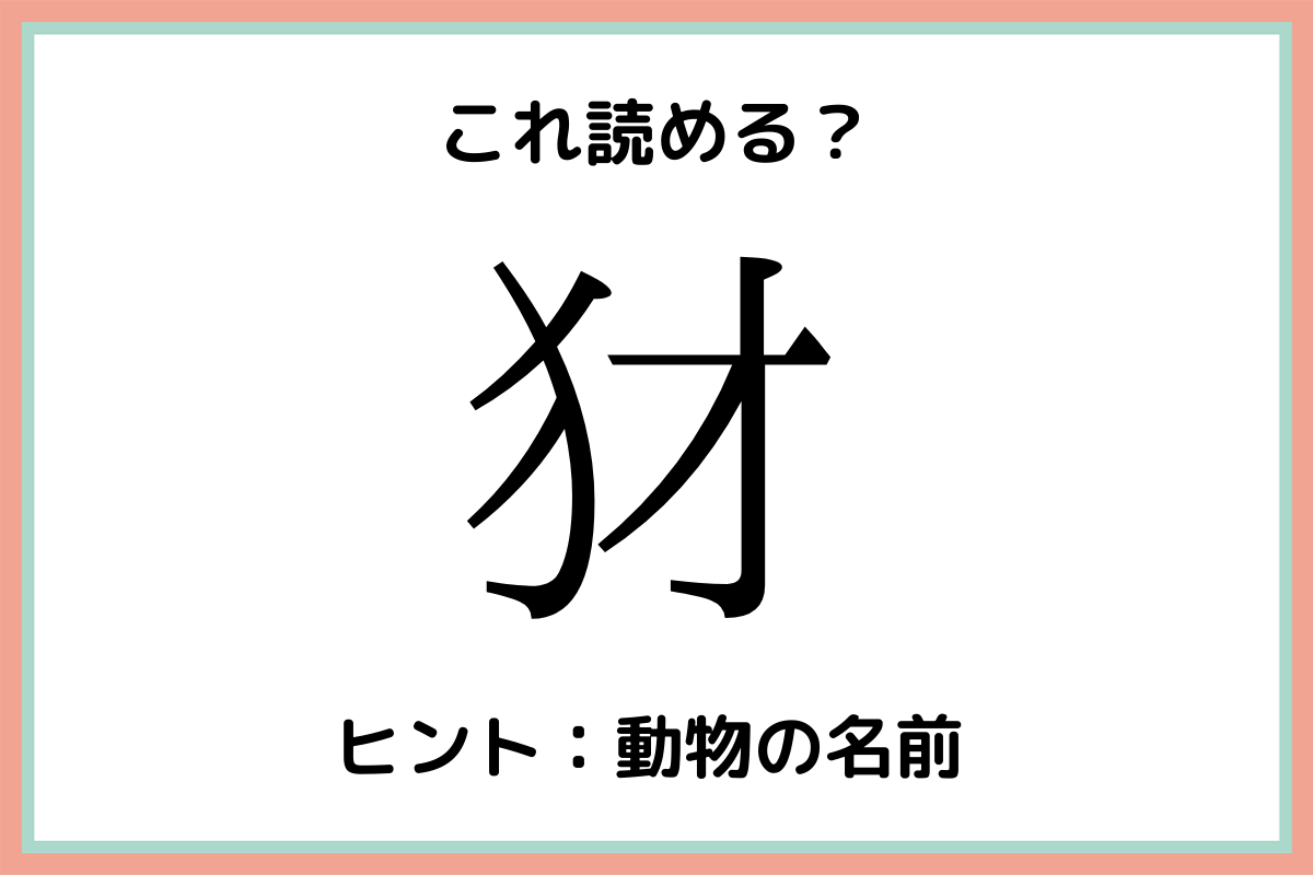 犲って何 読めたらスゴイ 動物の難読漢字 4選 Lamire ラミレ