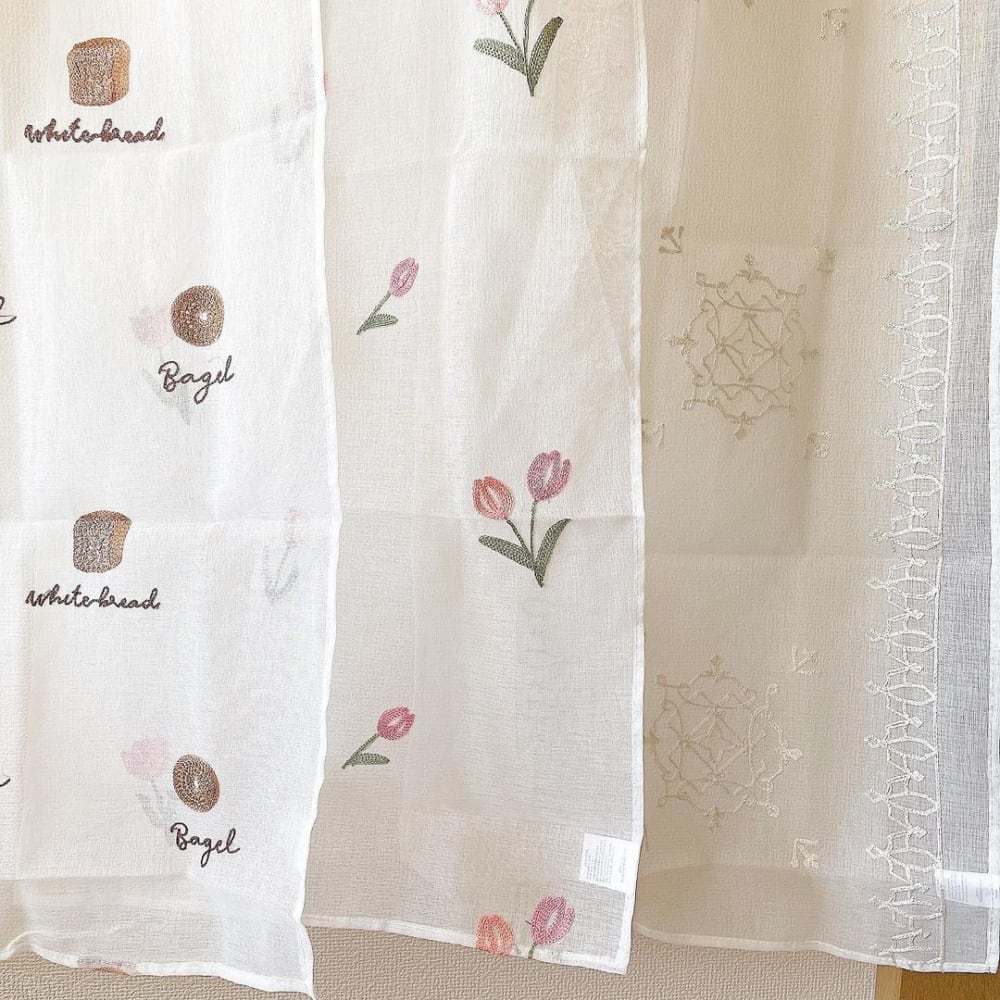刺繍カフェカーテン