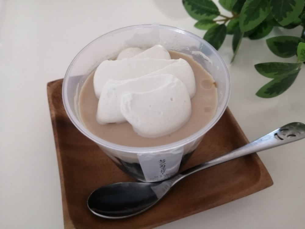 《セブン》セブンカフェゼリーふたを取って上から