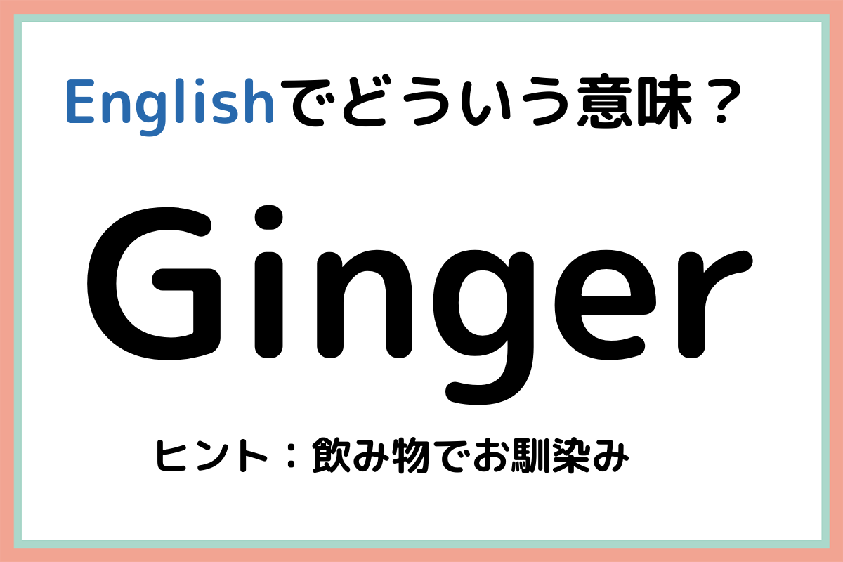 「Ginger」って？これ知ってる？初級《英単語》4選