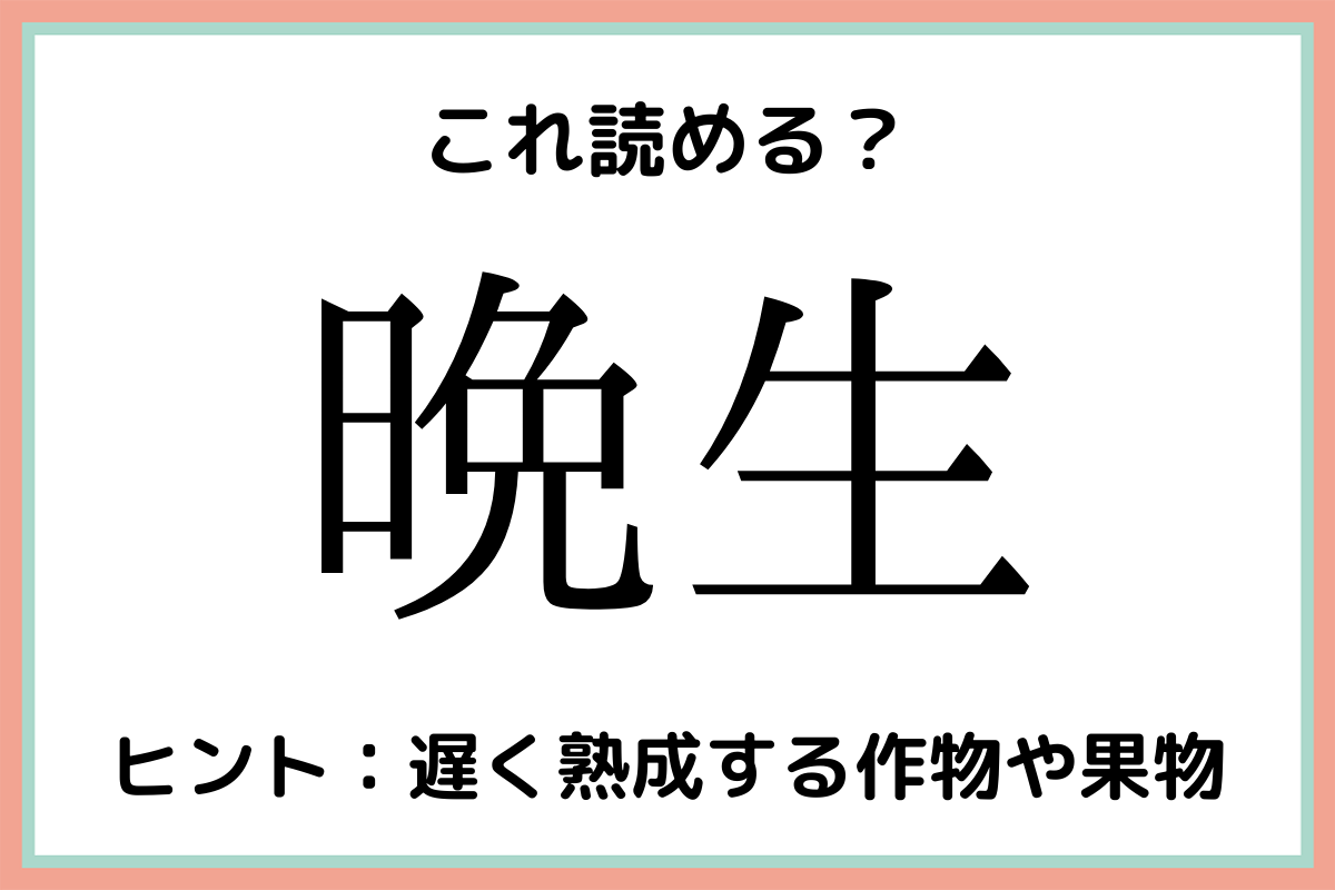 難しい漢字晩生
