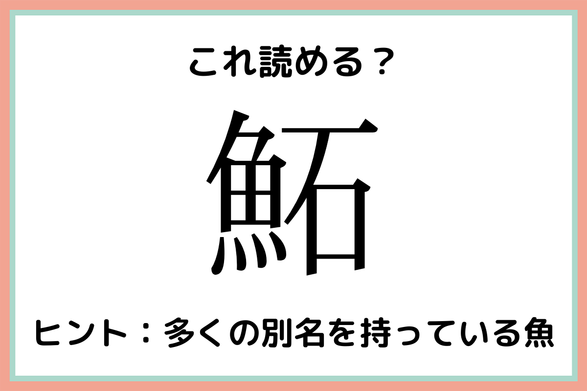 鮖 って何て読む 大人なら知っておきたい魚の 難読漢字 Lamire ラミレ